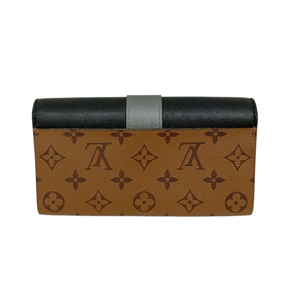 Louis Vuitton Portefeuil Sarah Long Wallet Black / Brown - Pre-owned