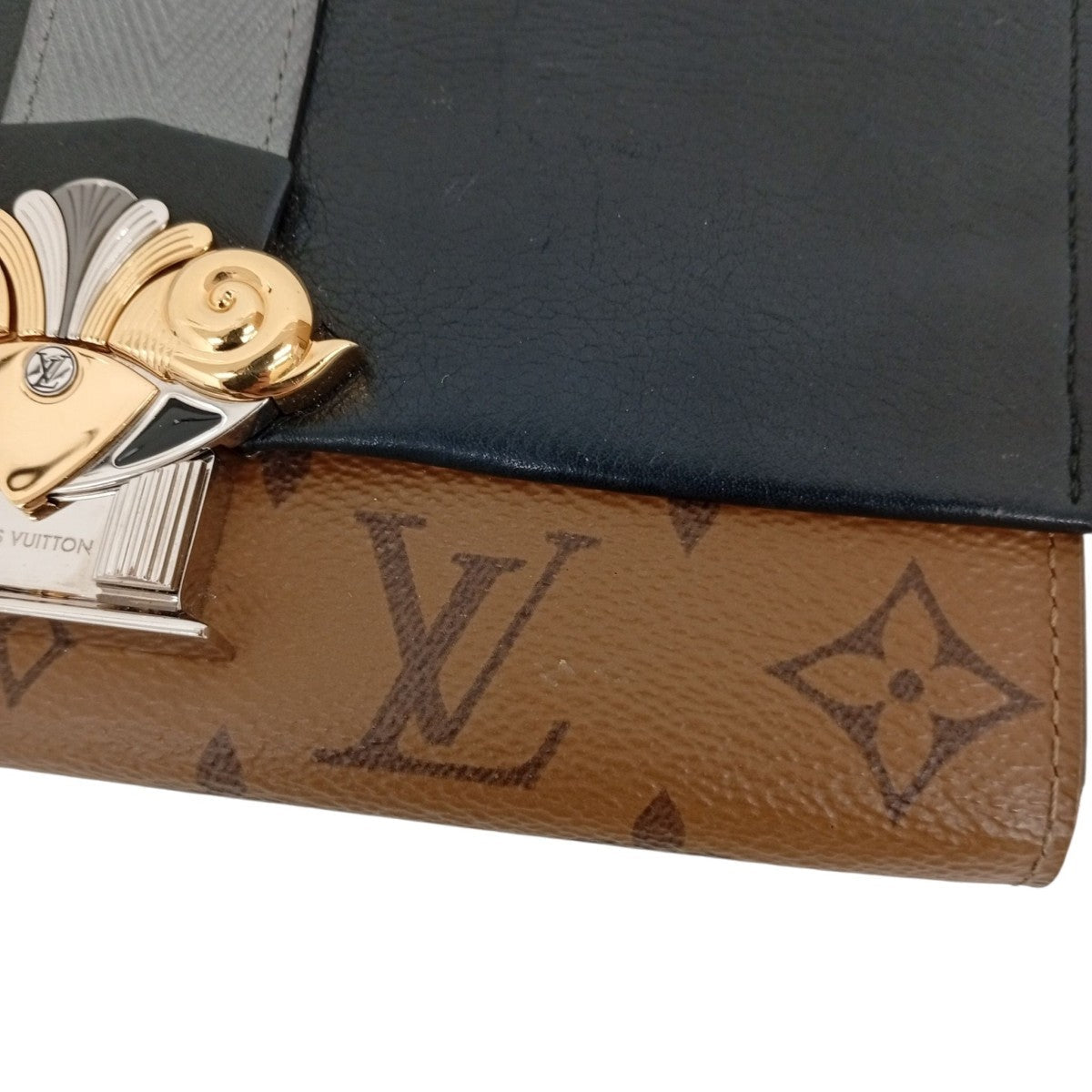 Louis Vuitton Portefeuil Sarah Long Wallet Black / Brown - Pre-owned