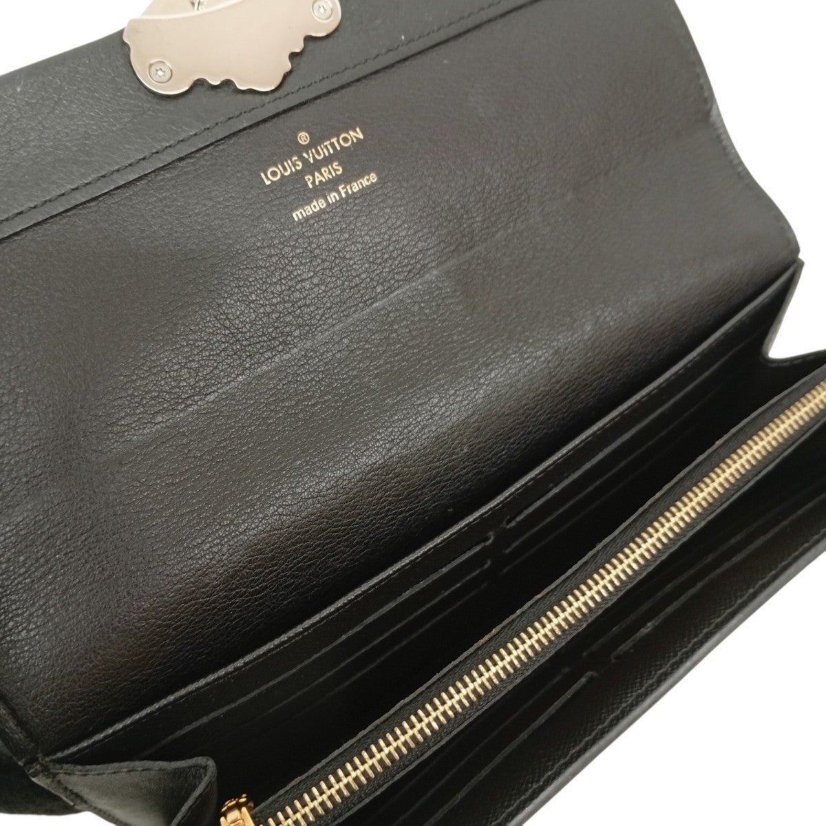 Louis Vuitton Portefeuil Sarah Long Wallet Black / Brown - Pre-owned