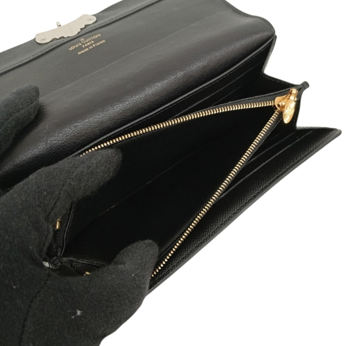 Louis Vuitton Portefeuil Sarah Long Wallet Black / Brown - Pre-owned