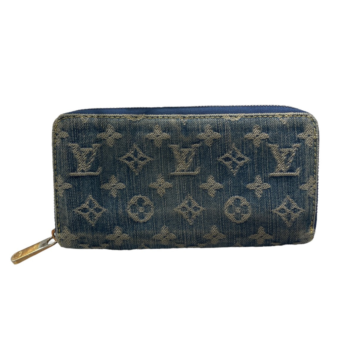 Louis Vuitton Zippy Wallet Monogram Denim Long Wallet Indigo - Pre-owned