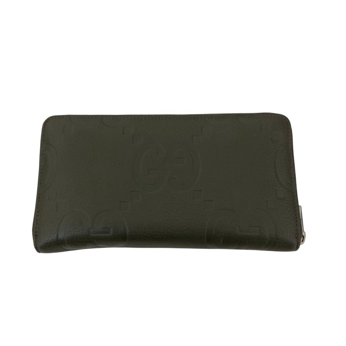 Gucci Jumbo GG Zippy Wallet Long Wallet Green - Pre-owned