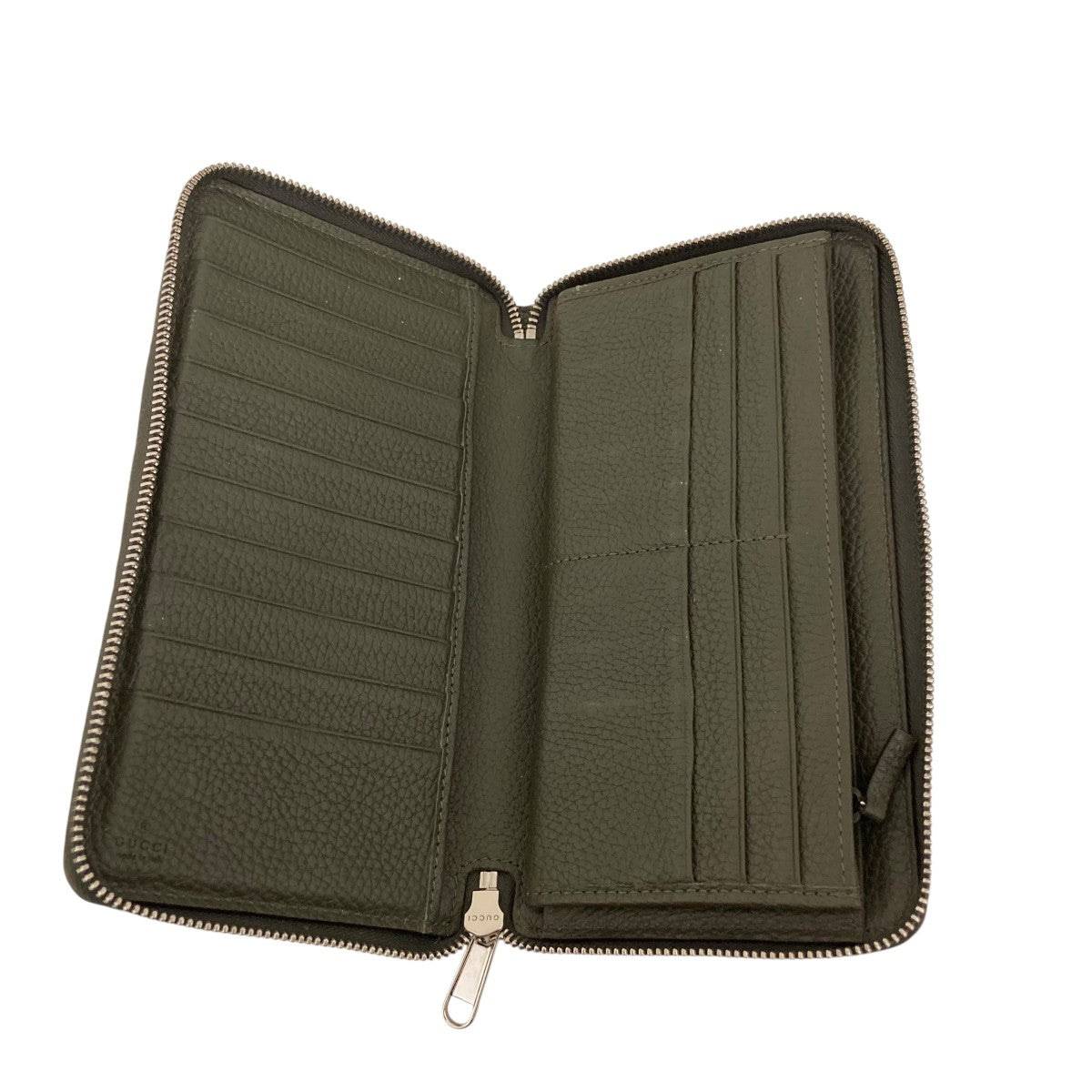 Gucci Jumbo GG Zippy Wallet Long Wallet Green - Pre-owned
