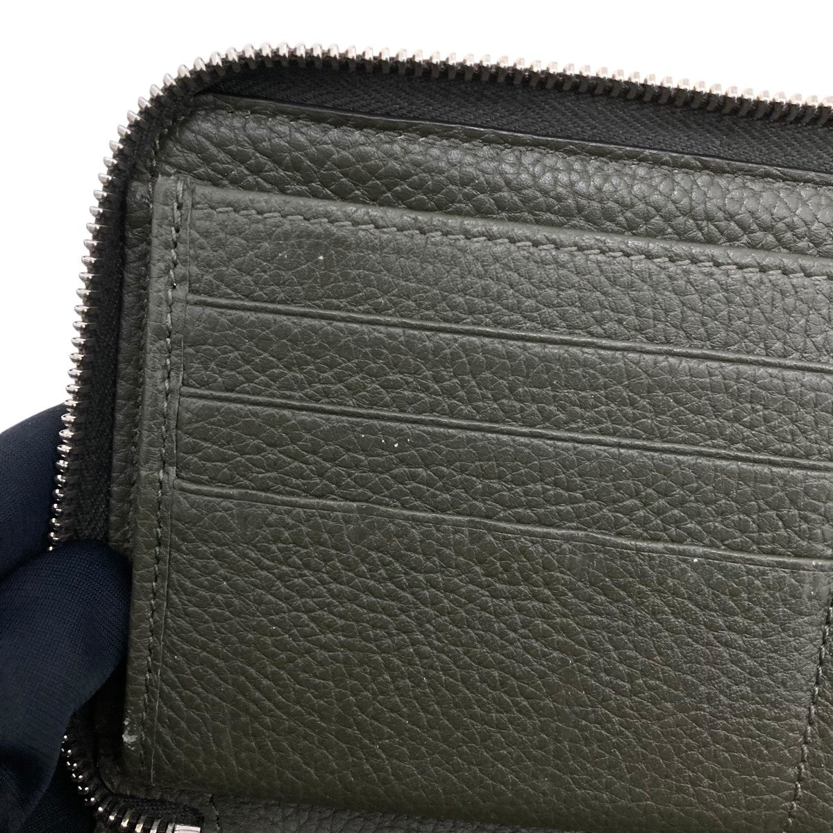 Gucci Jumbo GG Zippy Wallet Long Wallet Green - Pre-owned