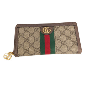 Gucci Ophidia GG Supreme Sherry Line Long Wallet Beige - Pre-owned