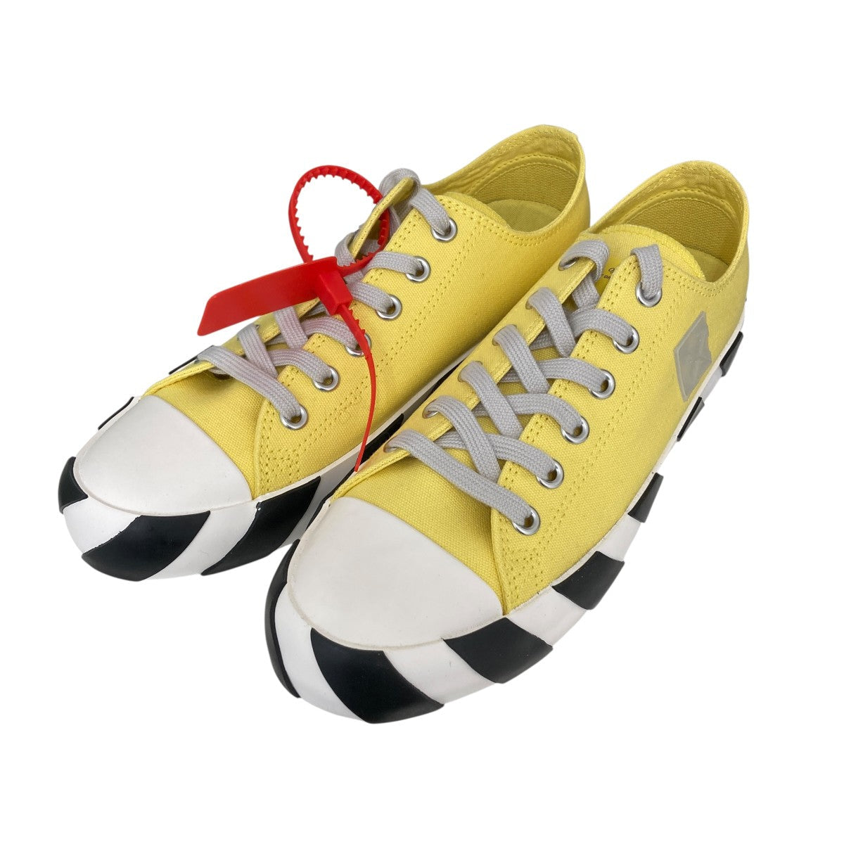 Off-White Vulc Low Top Logo Stripes Sneaker Sneakers Yellow/White - Pre-owned