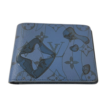Louis Vuitton Portefeuille Slender Monogram Aqua Garden Bifold Wallet Blue - Pre-owned