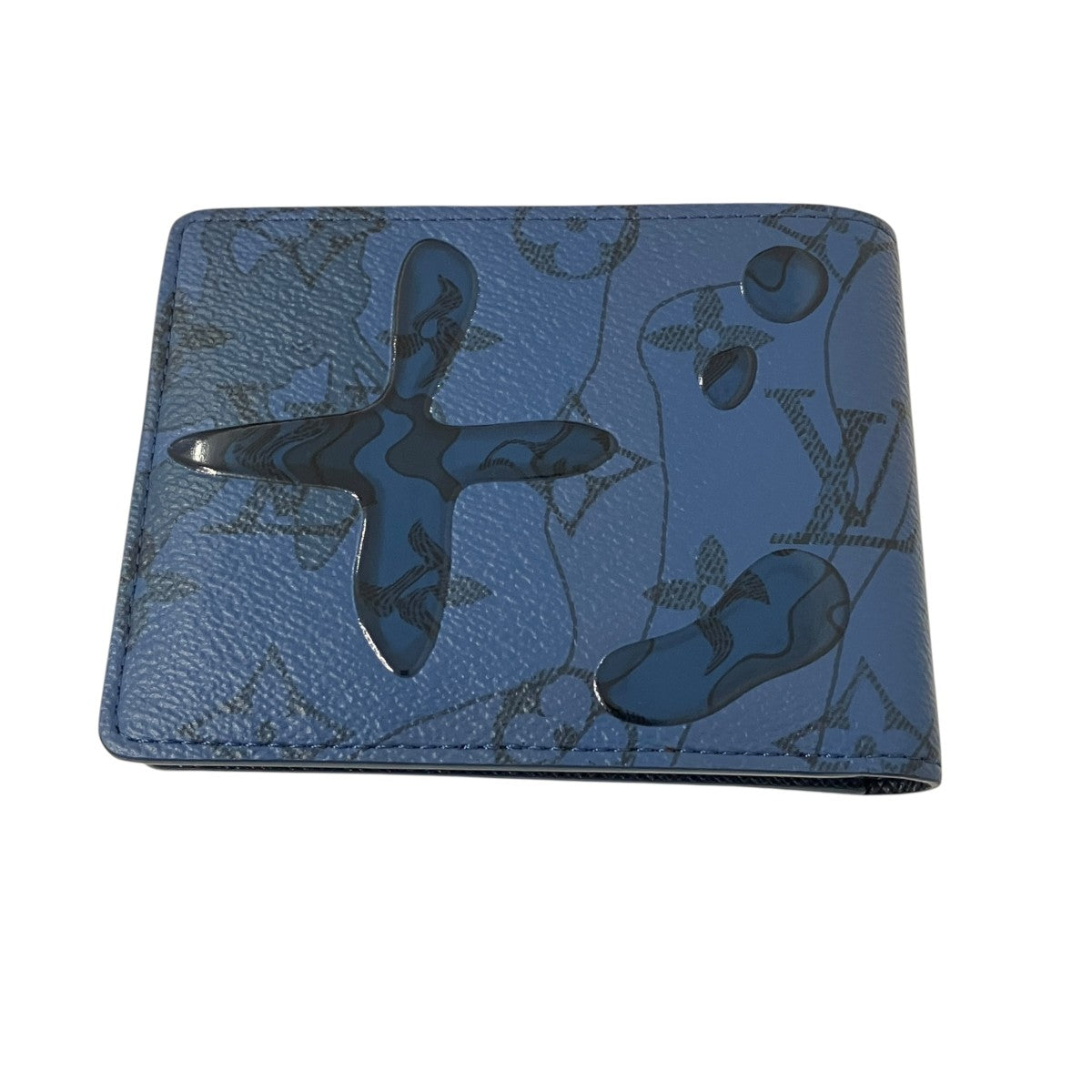 Louis Vuitton Portefeuille Slender Monogram Aqua Garden Bifold Wallet Blue - Pre-owned