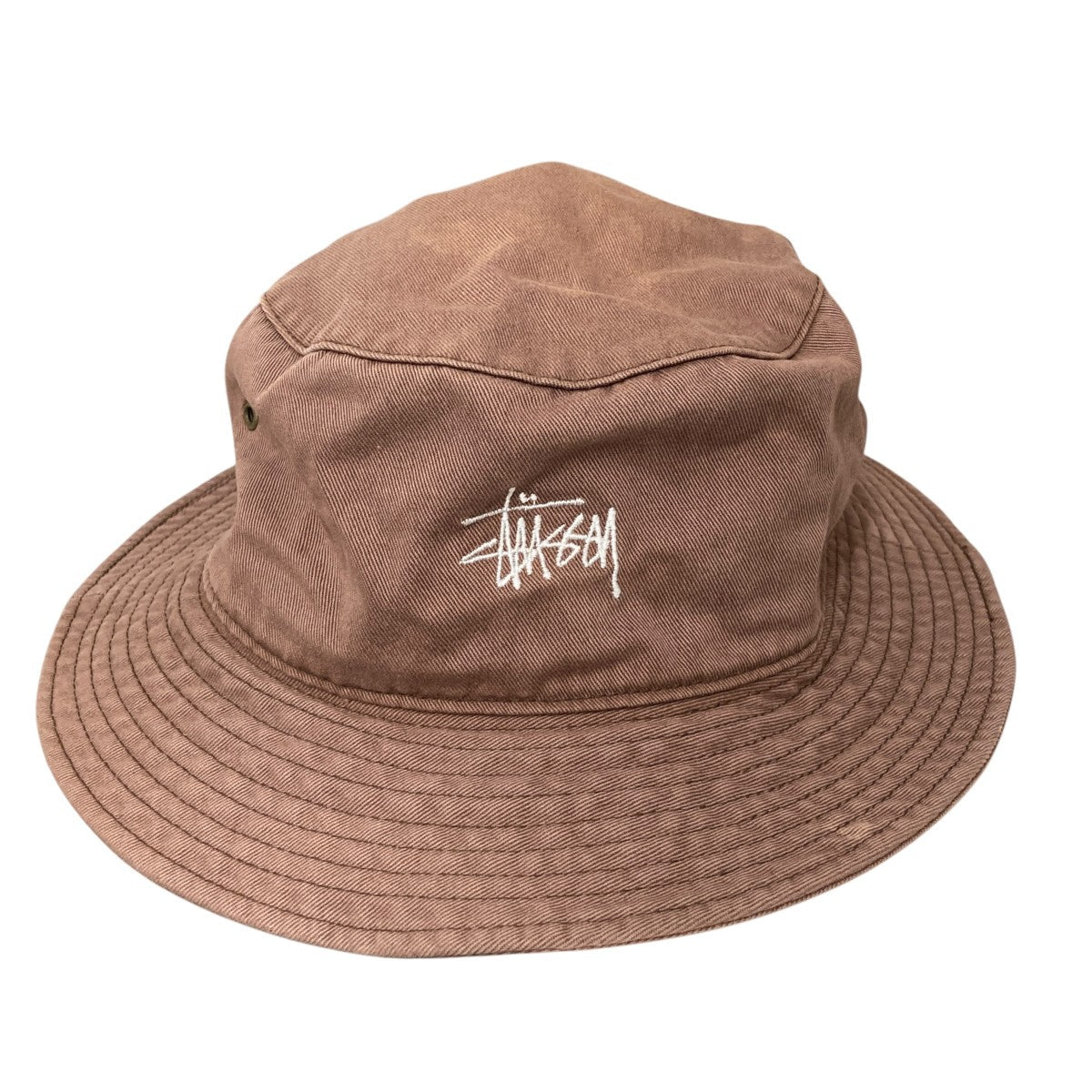Stussy Old Logo Embroidered Bucket Hat Beige - Pre-owned