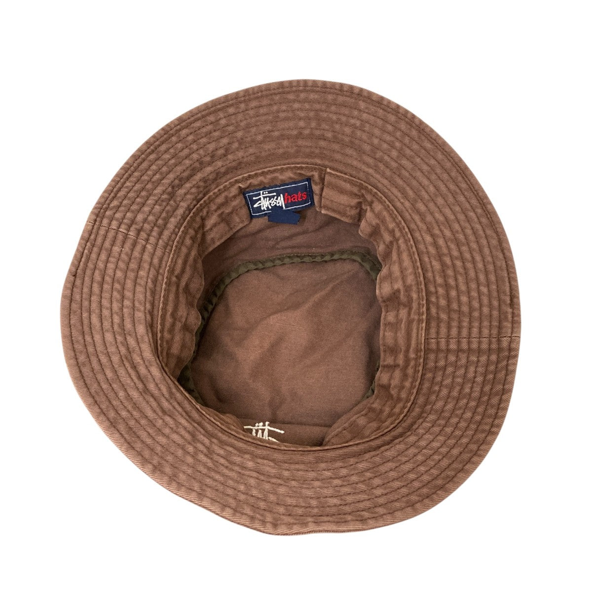 Stussy Old Logo Embroidered Bucket Hat Beige - Pre-owned