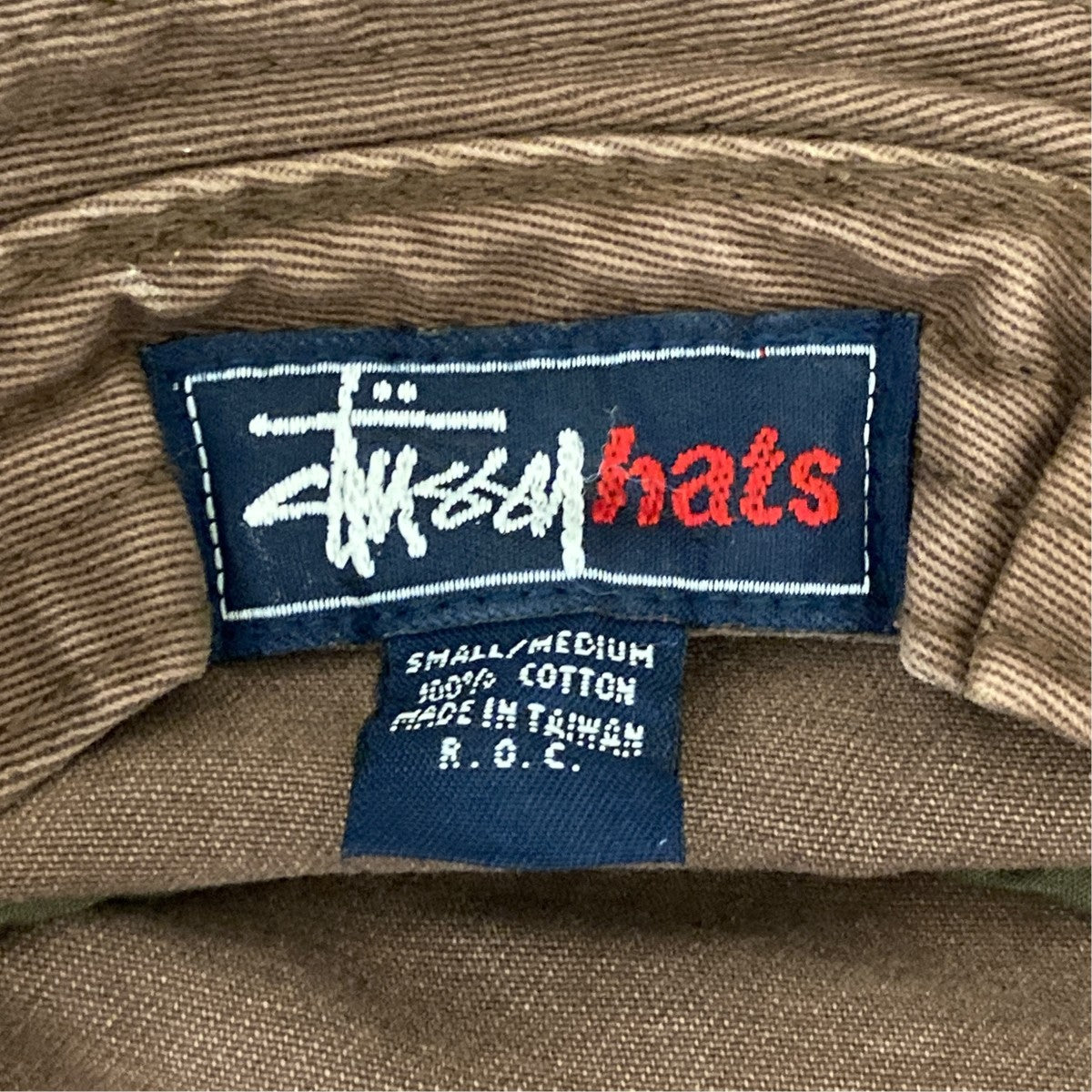 Stussy Old Logo Embroidered Bucket Hat Beige - Pre-owned