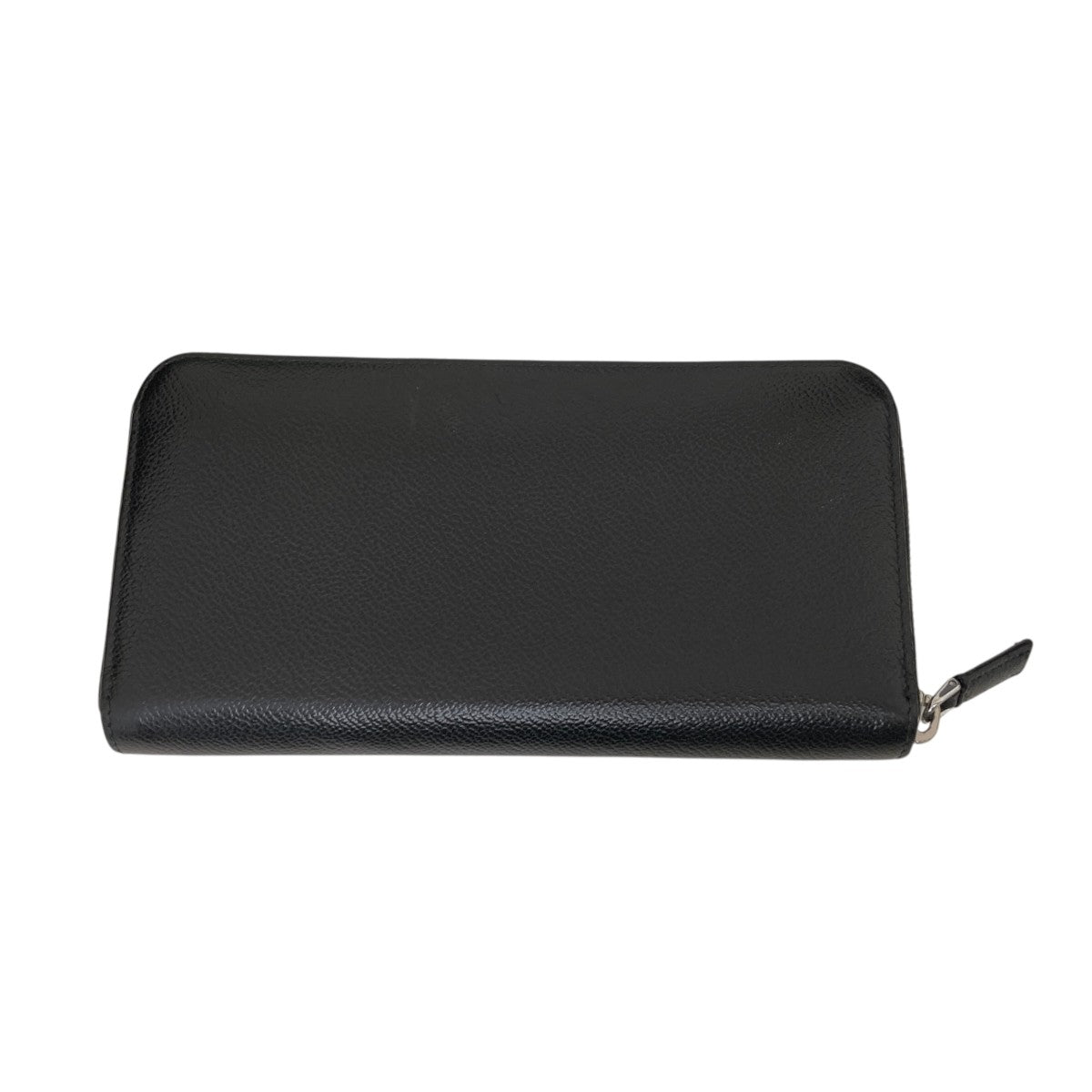 Prada Saffiano Triangle Zip Around Long Wallet Black - Pre-owned