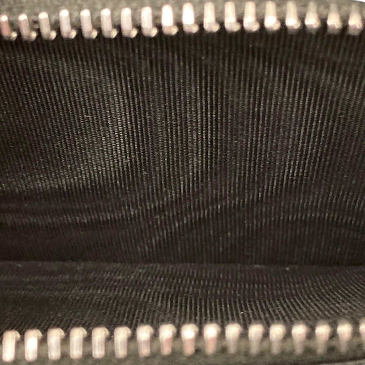 Prada Saffiano Triangle Zip Around Long Wallet Black - Pre-owned