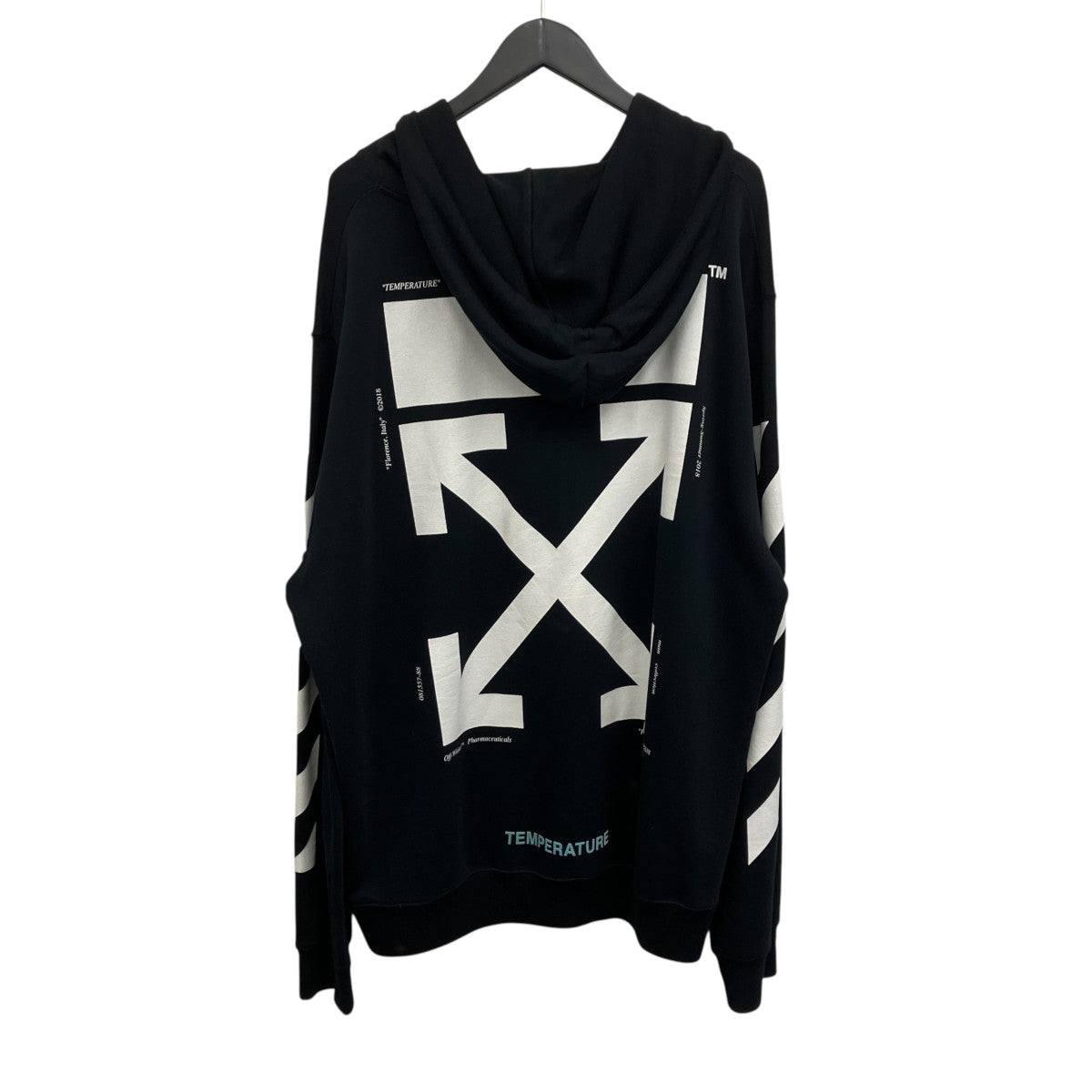 Off-White Printed Hoodie Black - Pre-owned
