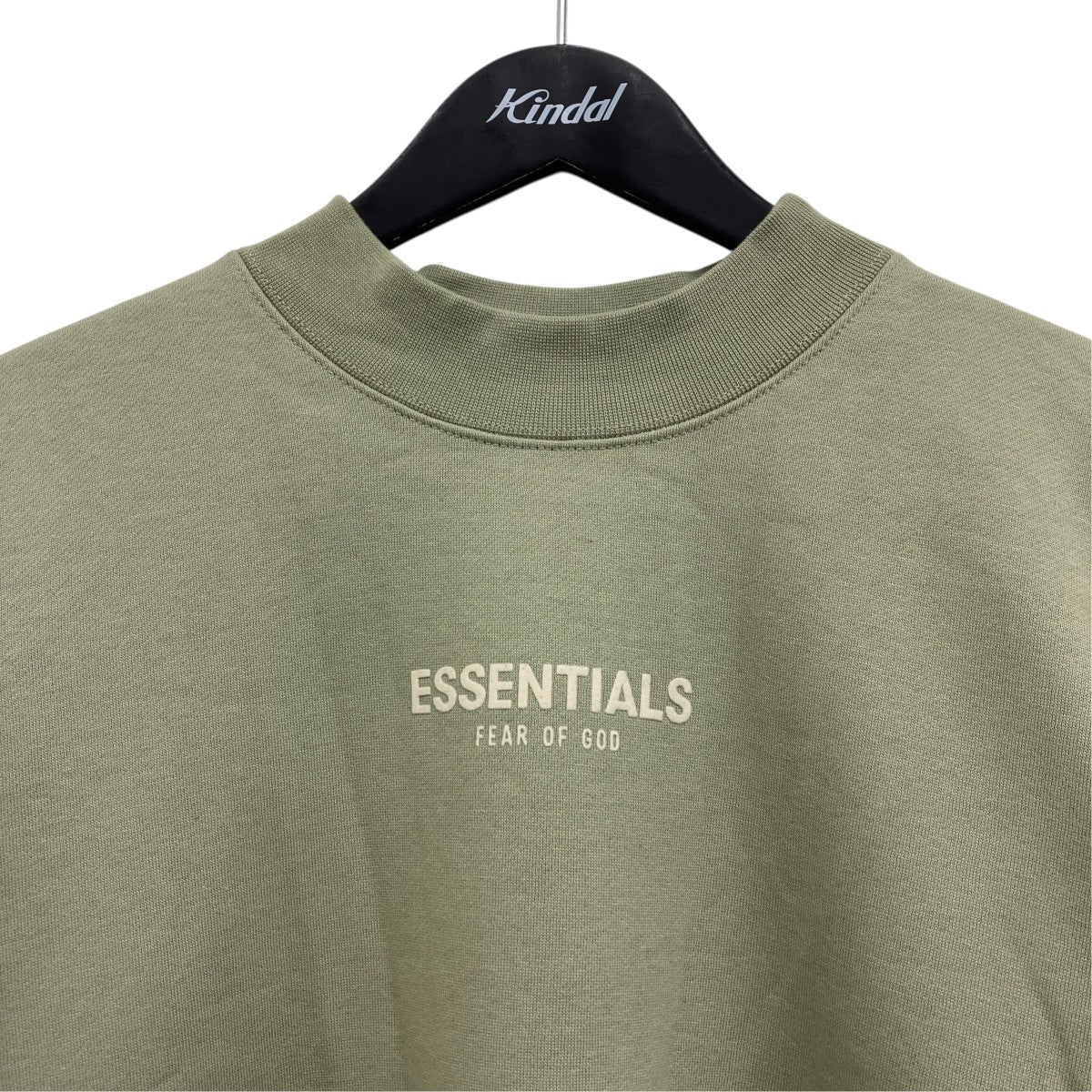 Fear of God Essentials Mock Neck Logo Sweatshirt Green - Pre-owned