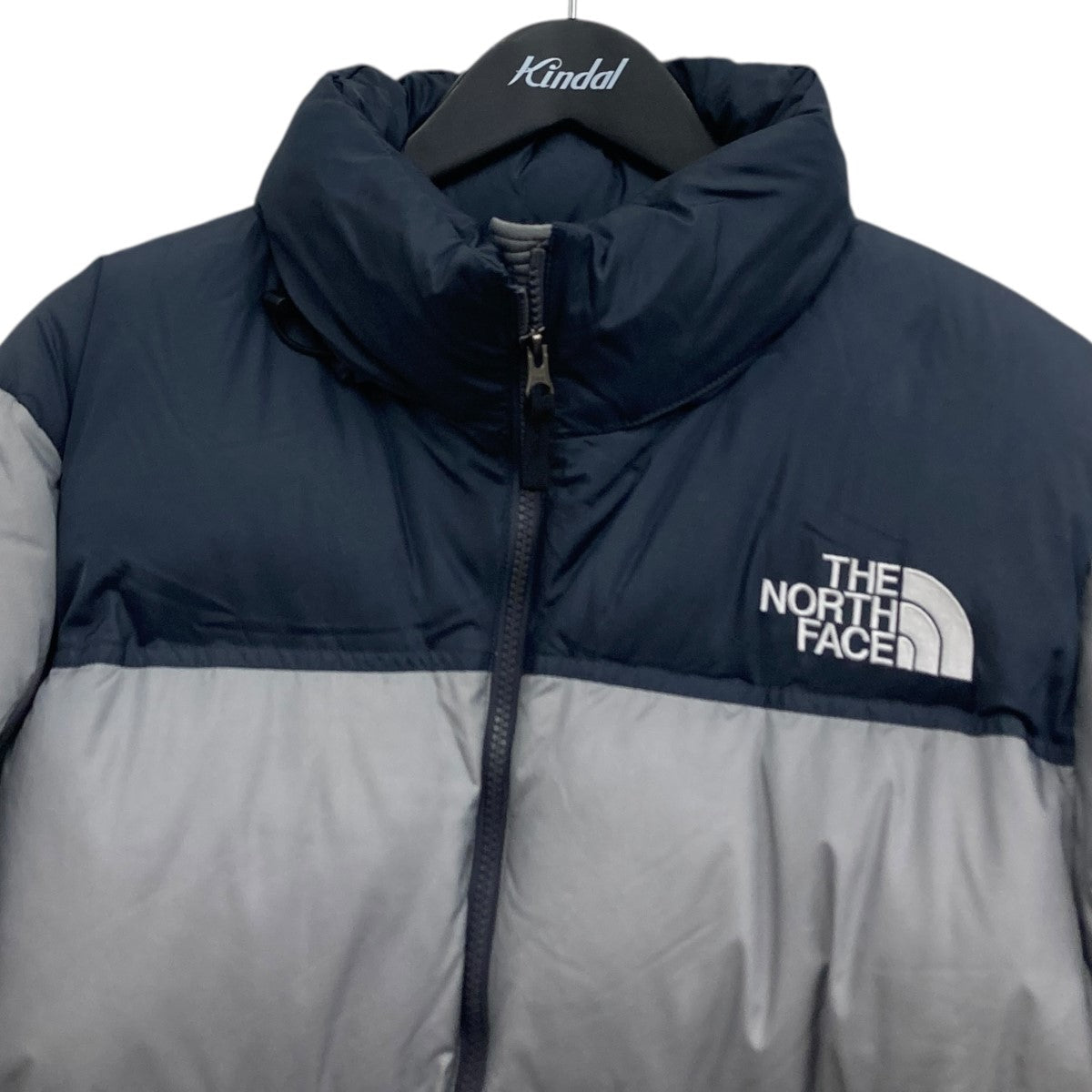 The North Face Nuptse Down Jacket Navy Grey - Pre-owned