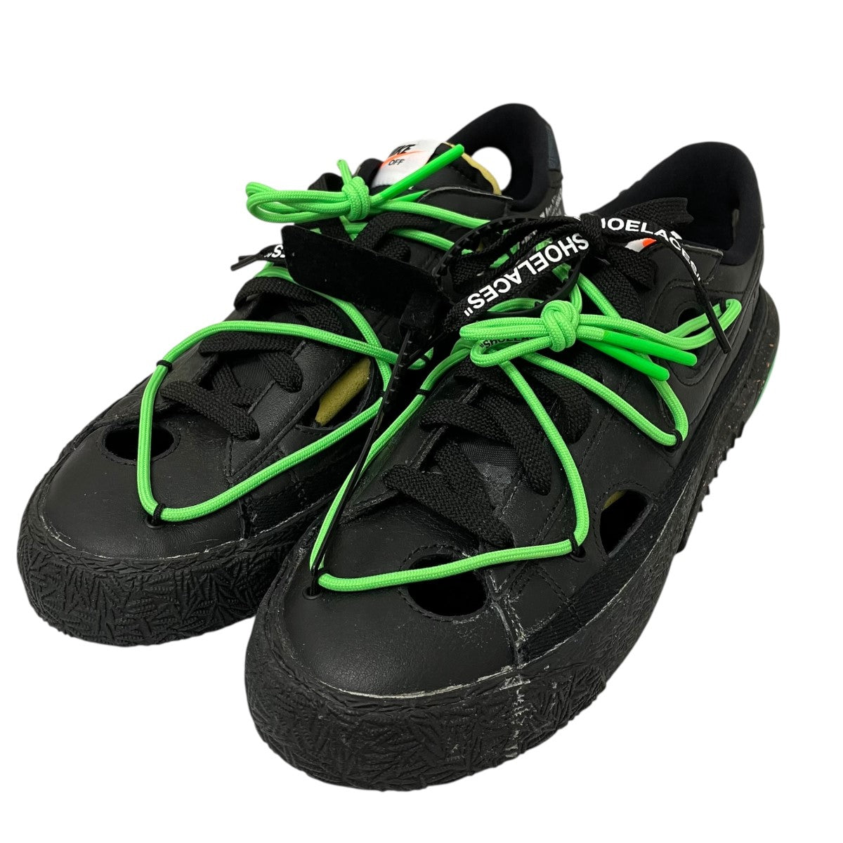 Nike x Off-White Blazer LOW 77 Low Cut Sneakers Black/Green - Pre-owned