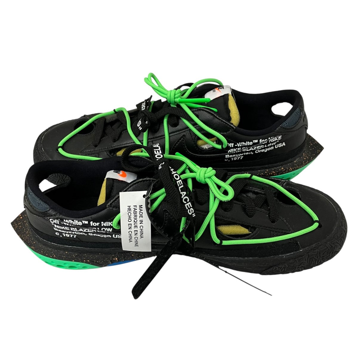 Nike x Off-White Blazer LOW 77 Low Cut Sneakers Black/Green - Pre-owned