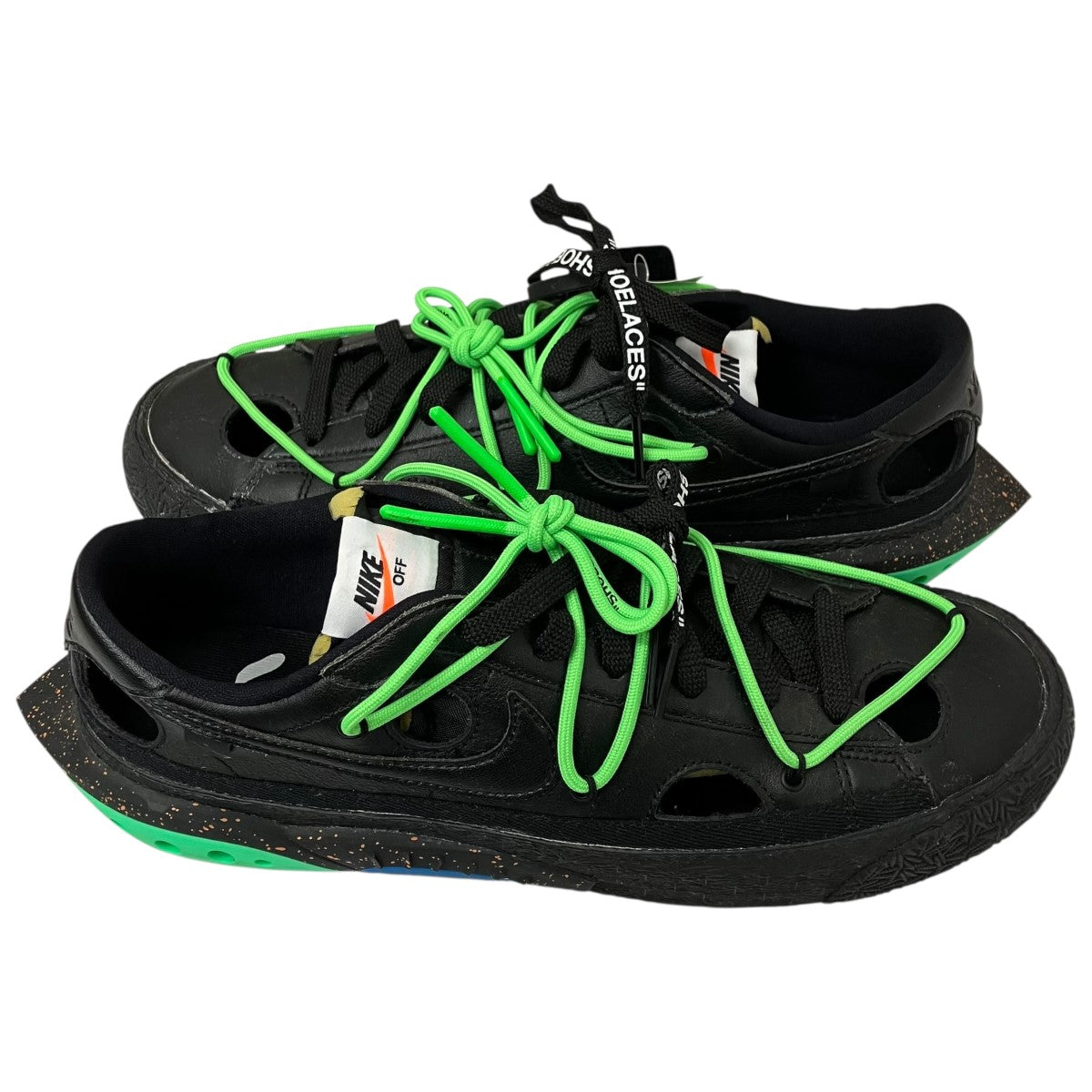 Nike x Off-White Blazer LOW 77 Low Cut Sneakers Black/Green - Pre-owned