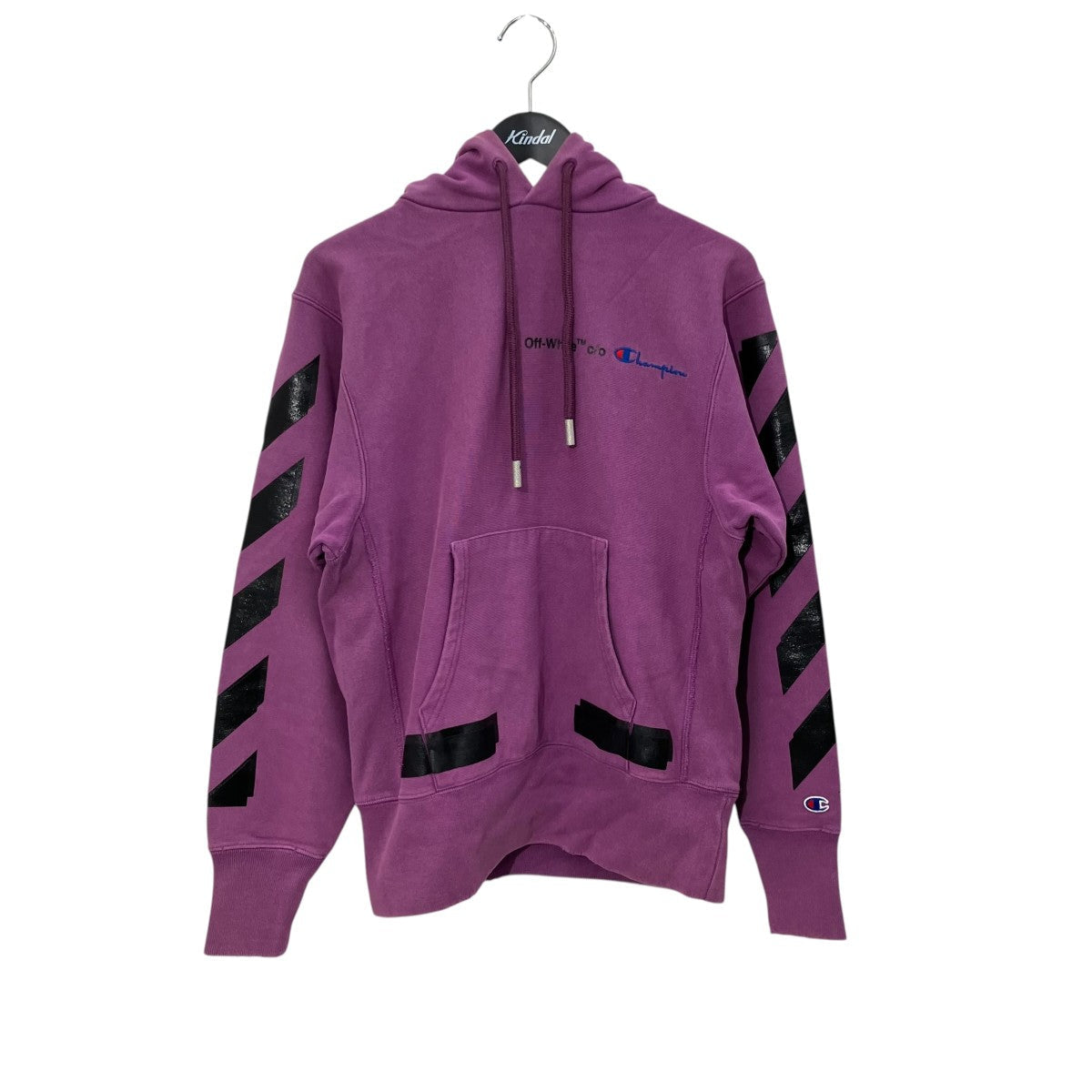 Off-White x Champion Pullover Hoodie Purple - Pre-owned