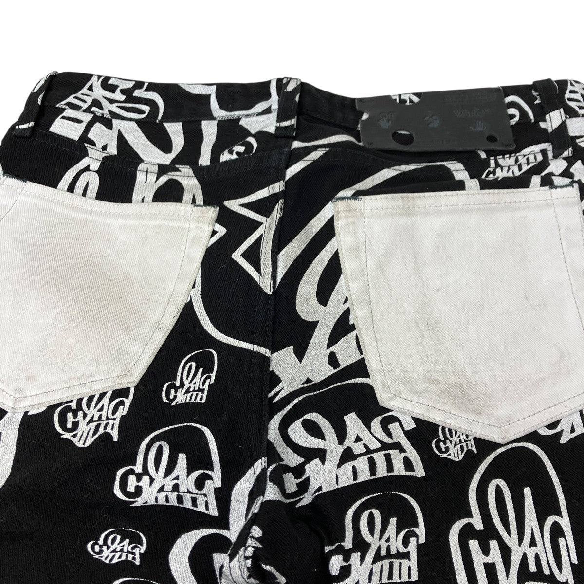 Off-White Denim Pants Black/White - Pre-owned