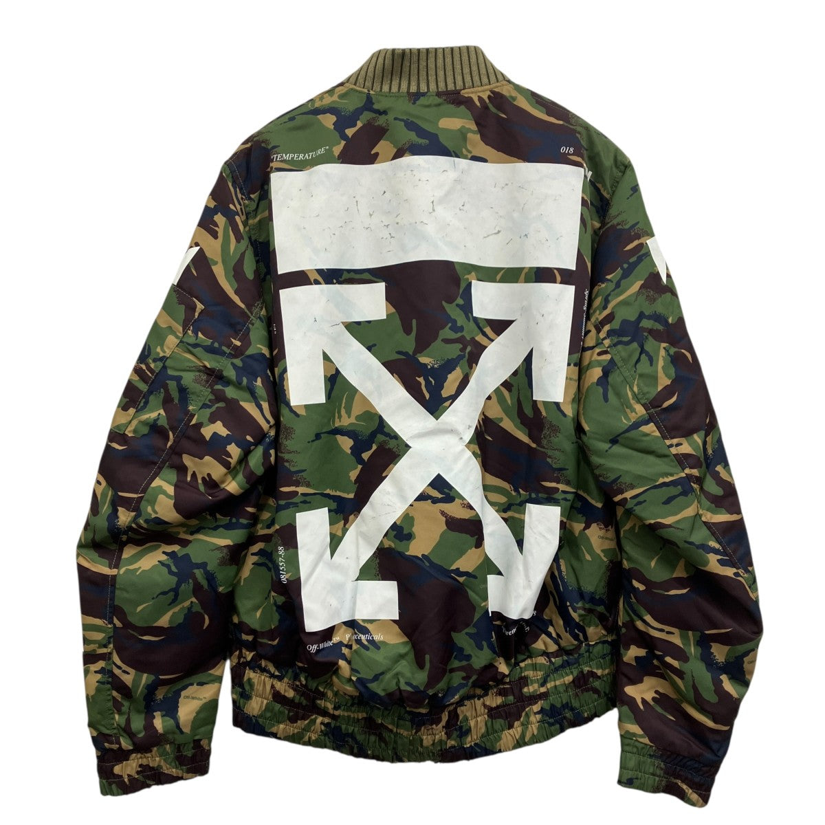 Off-White Camo Bias Logo Print Zip Jacket Green/Brown - Pre-owned