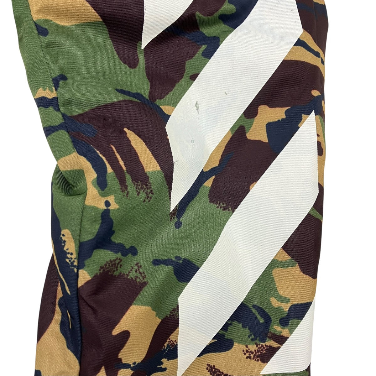 Off-White Camo Bias Logo Print Zip Jacket Green/Brown - Pre-owned