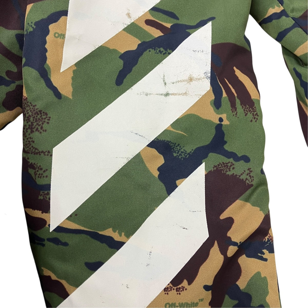 Off-White Camo Bias Logo Print Zip Jacket Green/Brown - Pre-owned