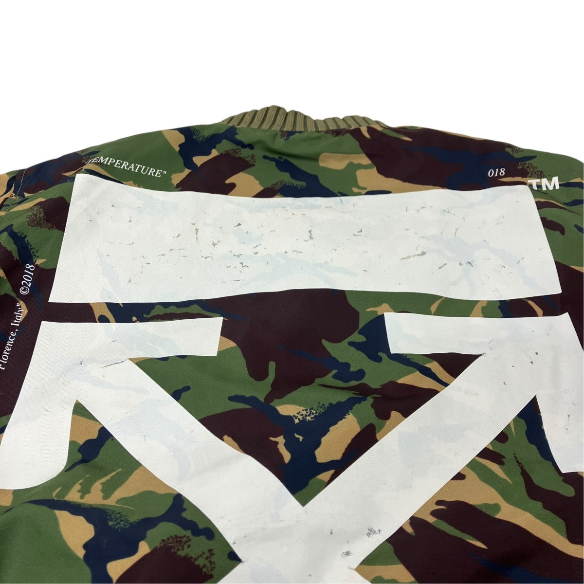 Off-White Camo Bias Logo Print Zip Jacket Green/Brown - Pre-owned