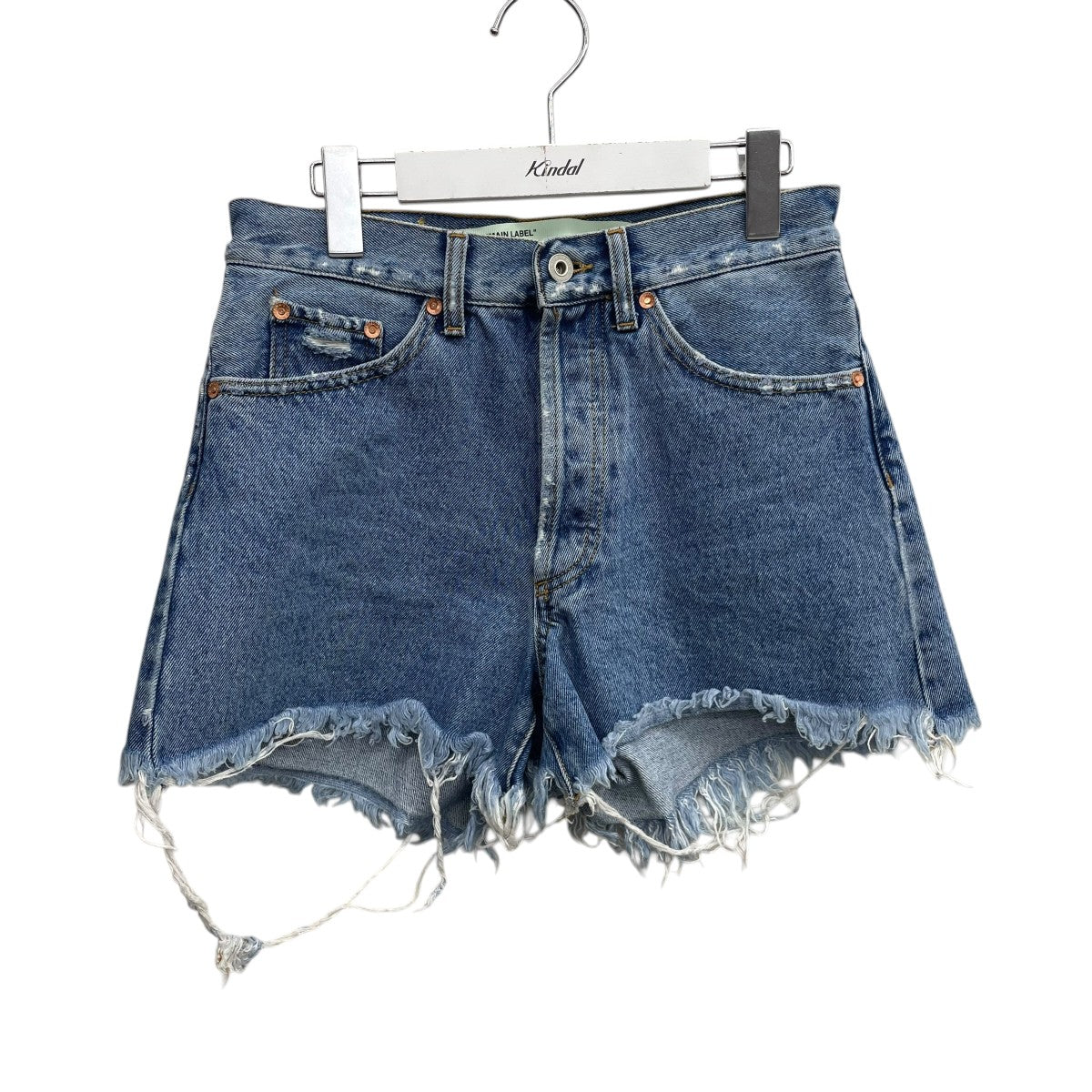 Off-White denim Pansy Print Shorts Cut-off Denim Shorts Indigo - Pre-owned