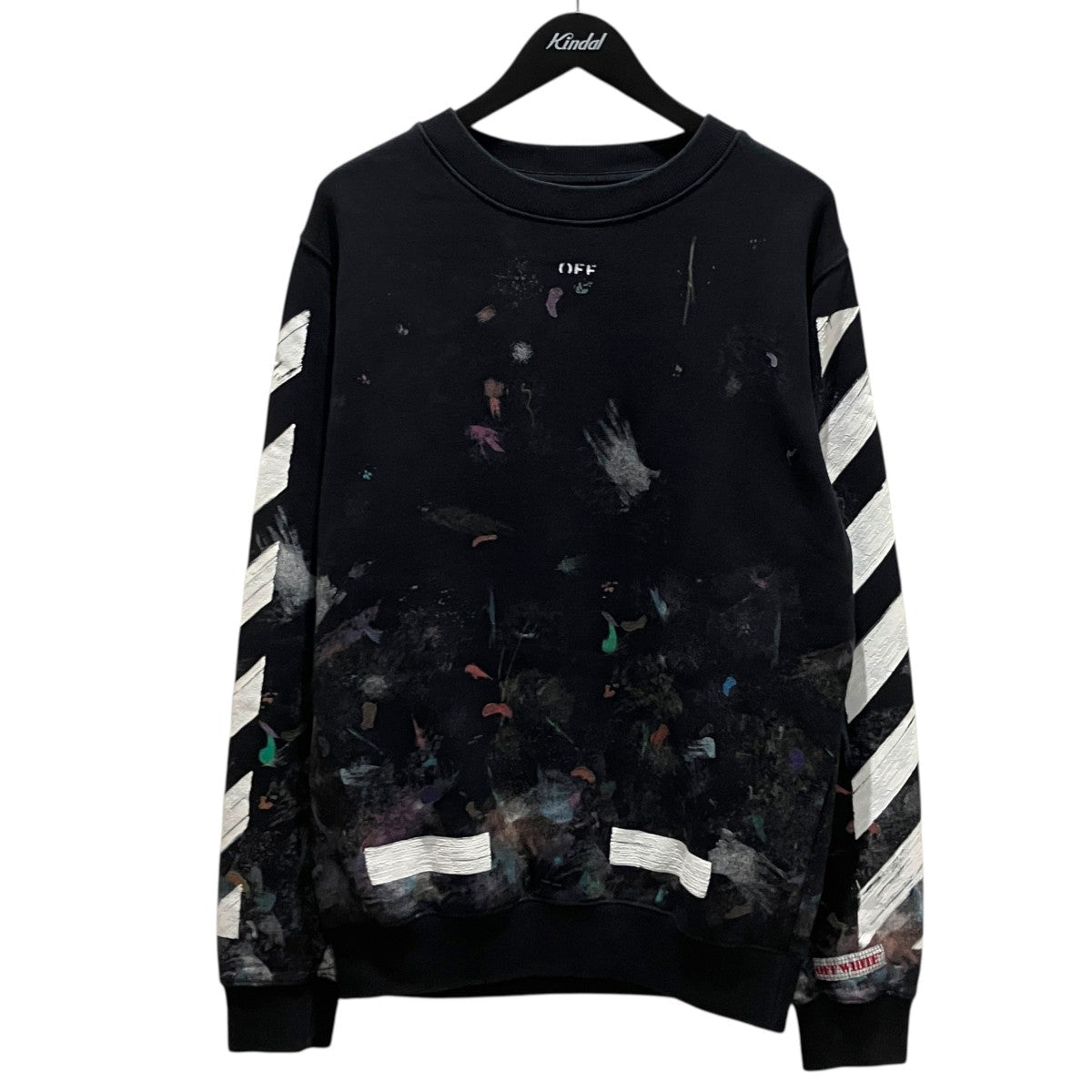 Off-White diag Galaxy Brushed Crewnec Back Arrow Sweat Black - Pre-owned