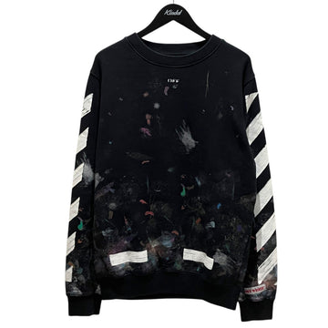 Off-White diag Galaxy Brushed Crewnec Back Arrow Sweat Black - Pre-owned