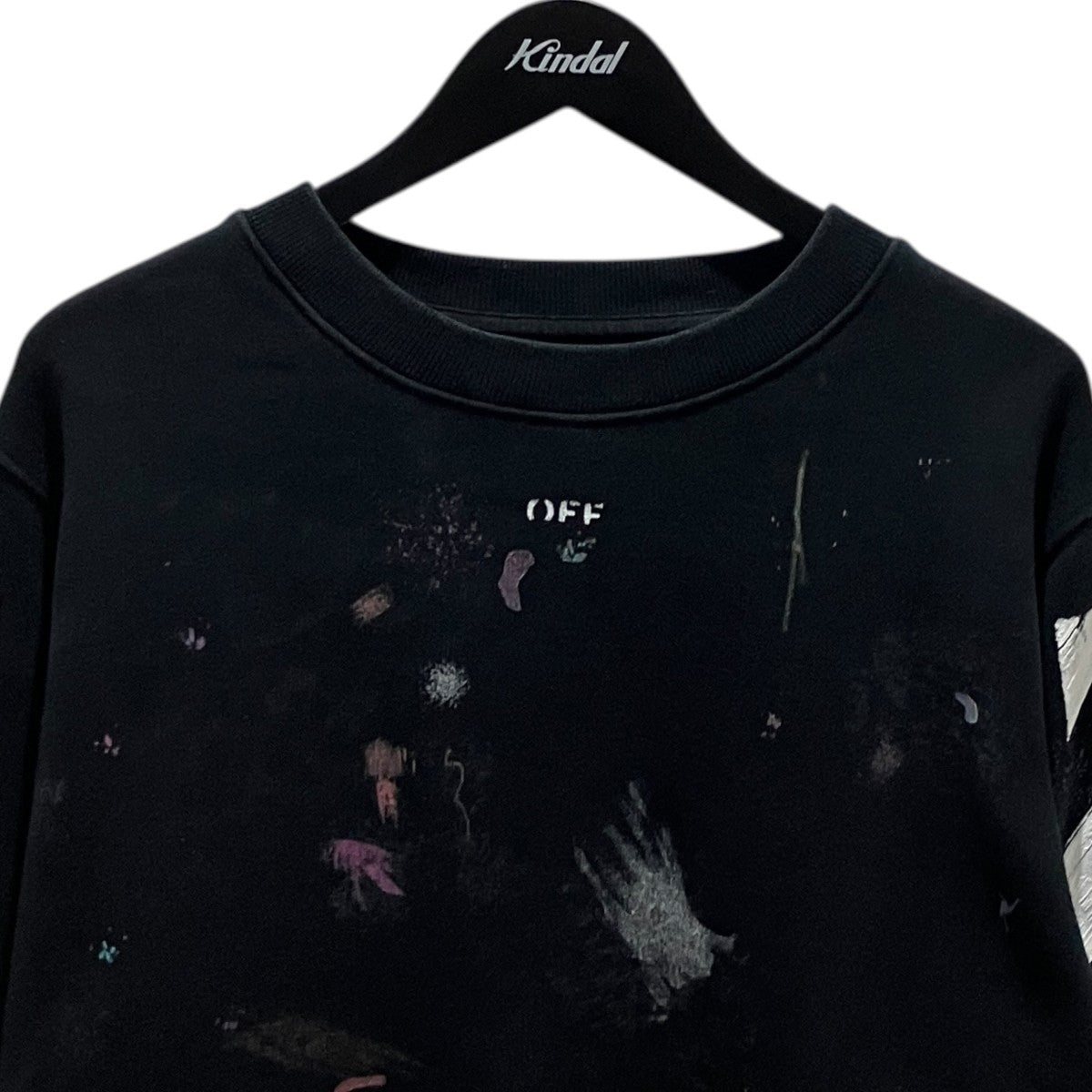Off-White diag Galaxy Brushed Crewnec Back Arrow Sweat Black - Pre-owned