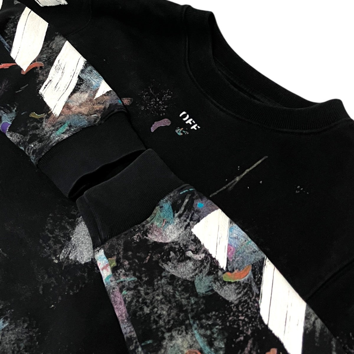 Off-White diag Galaxy Brushed Crewnec Back Arrow Sweat Black - Pre-owned