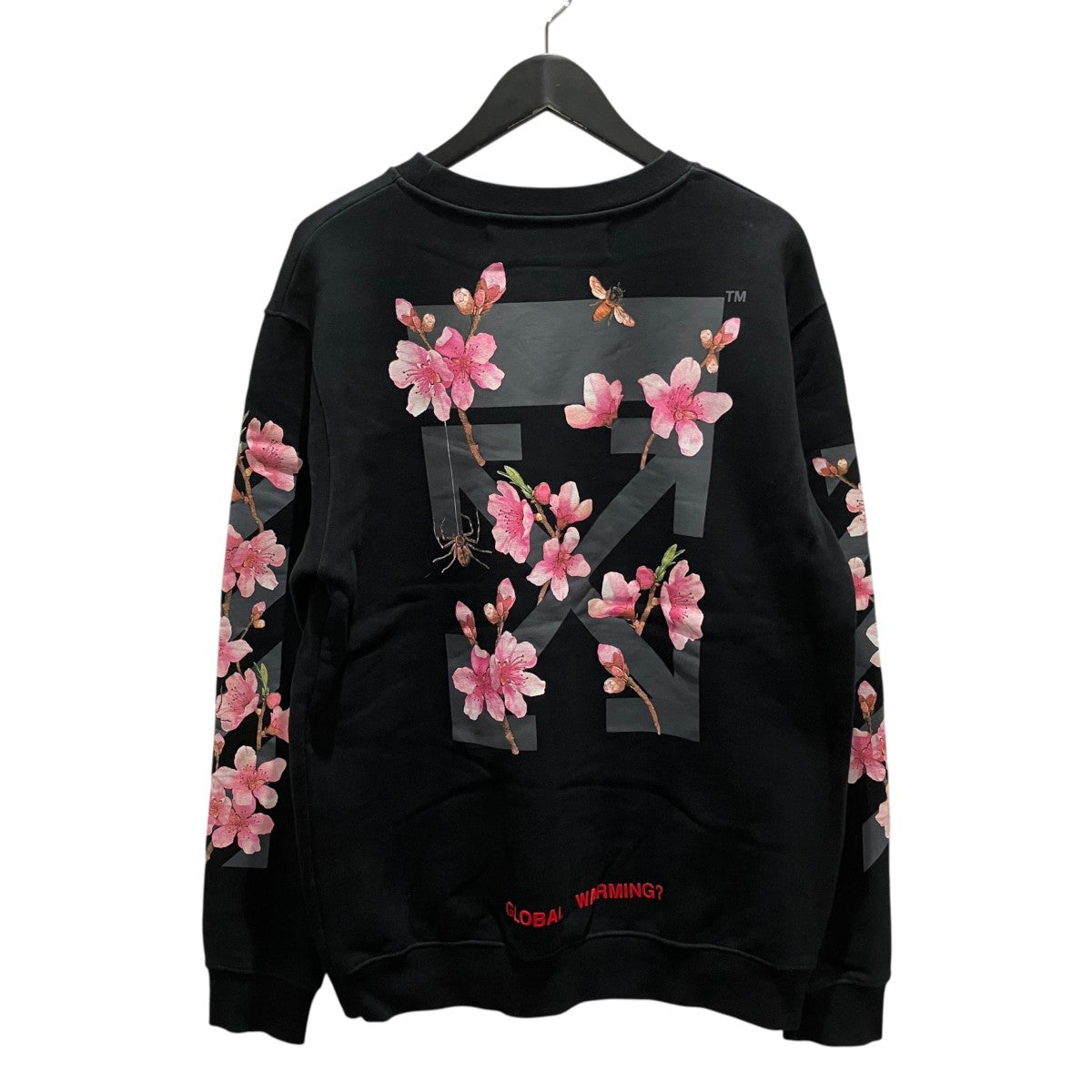 Off-White Flower Print Sweatshirt Black - Pre-owned