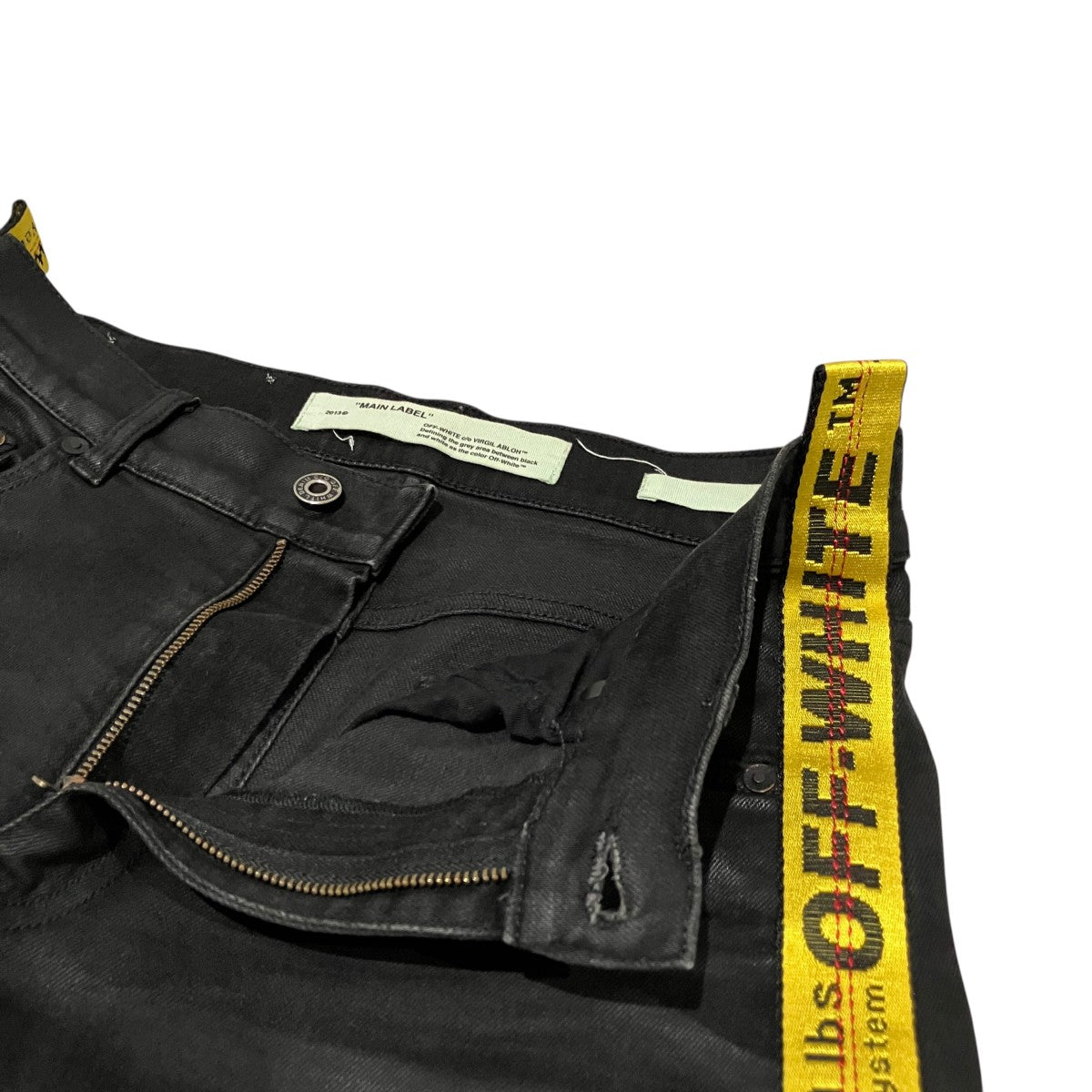 Off-White Cut-off Coated Pants Black - Pre-owned