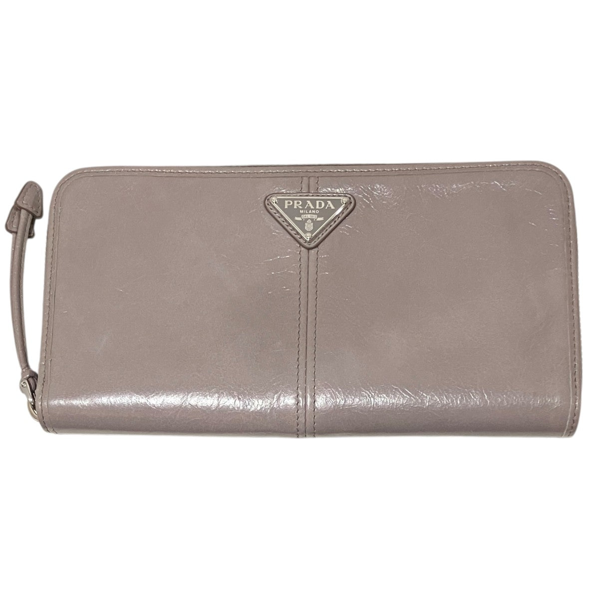Prada Round Zip Wallet Gray - Pre-owned