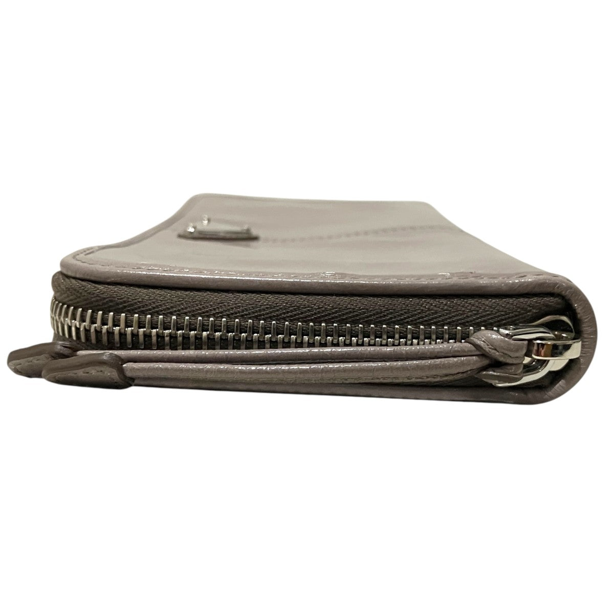 Prada Round Zip Wallet Gray - Pre-owned