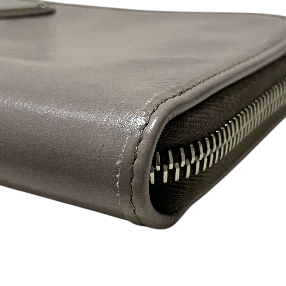 Prada Round Zip Wallet Gray - Pre-owned