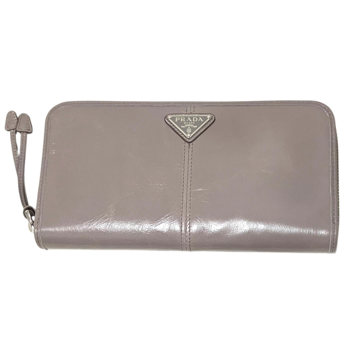 Prada Round Zip Wallet Gray - Pre-owned