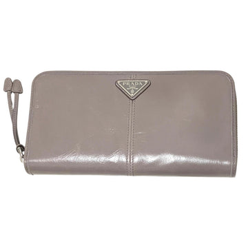 Prada Round Zip Wallet Gray - Pre-owned