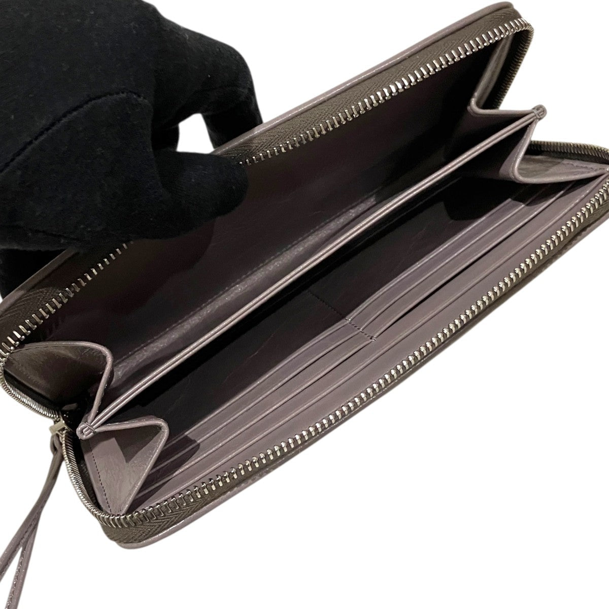 Prada Round Zip Wallet Gray - Pre-owned