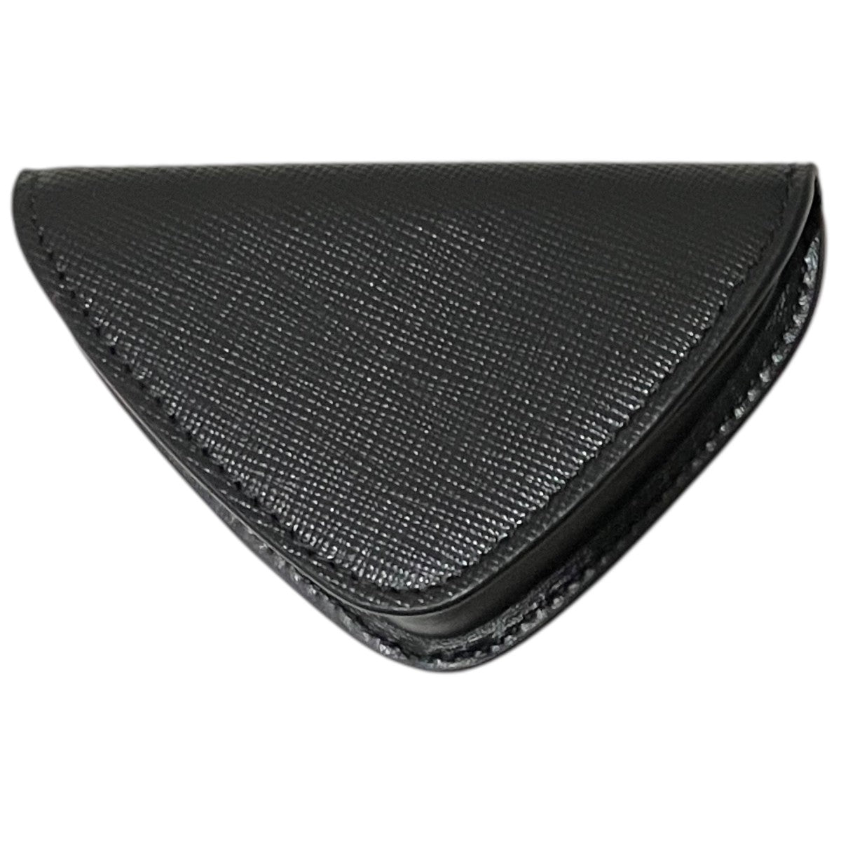 Prada [saffiano Leather Triangle Coin Case] Coin Case Black - Pre-owned