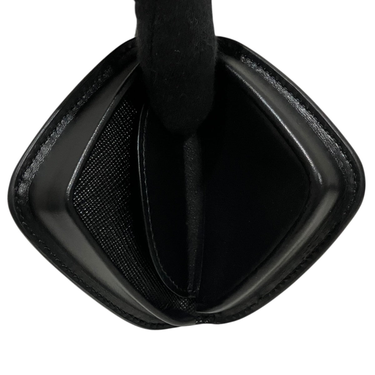 Prada [saffiano Leather Triangle Coin Case] Coin Case Black - Pre-owned