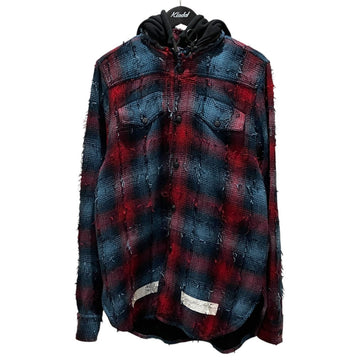 Off-White Hood Shirt Jacket Red/Blue - Pre-owned