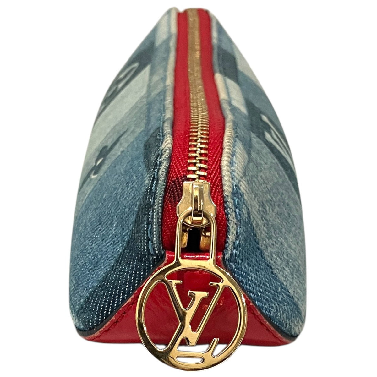 Louis Vuitton [truth Elisabeth (monogram Denim)] Pencil Case Indigo - Pre-owned