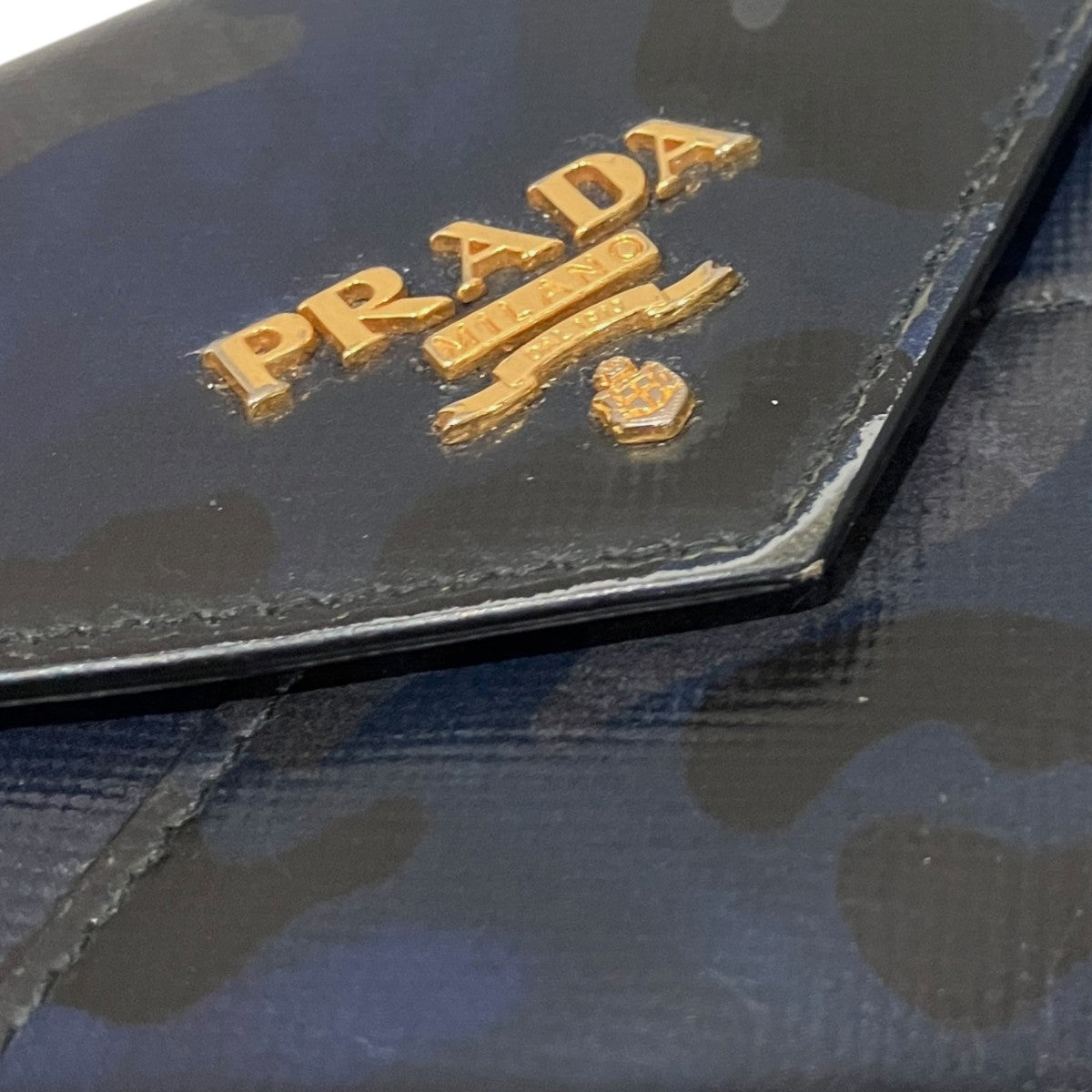 Prada Shoulder Wallet Navy - Pre-owned