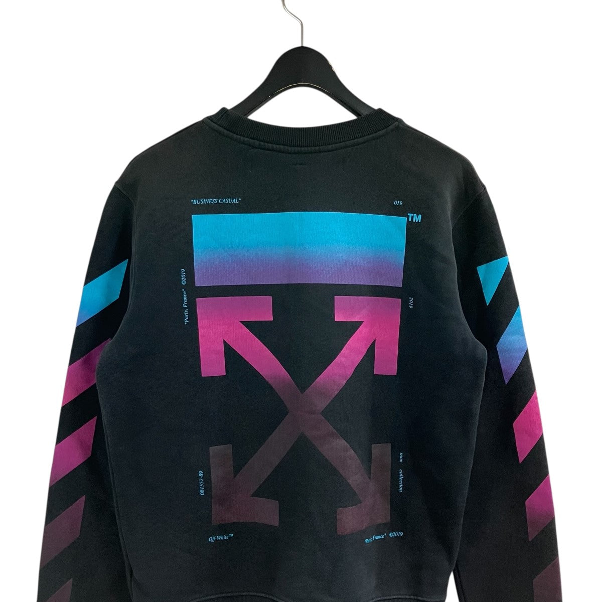 Off-White Crew Neck Sweatshirt Black/Blue - Pre-owned
