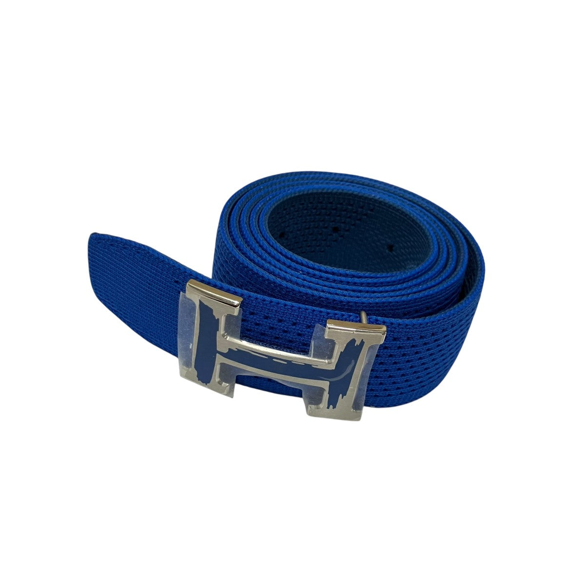 Hermes Knit Belt Blue - Pre-owned