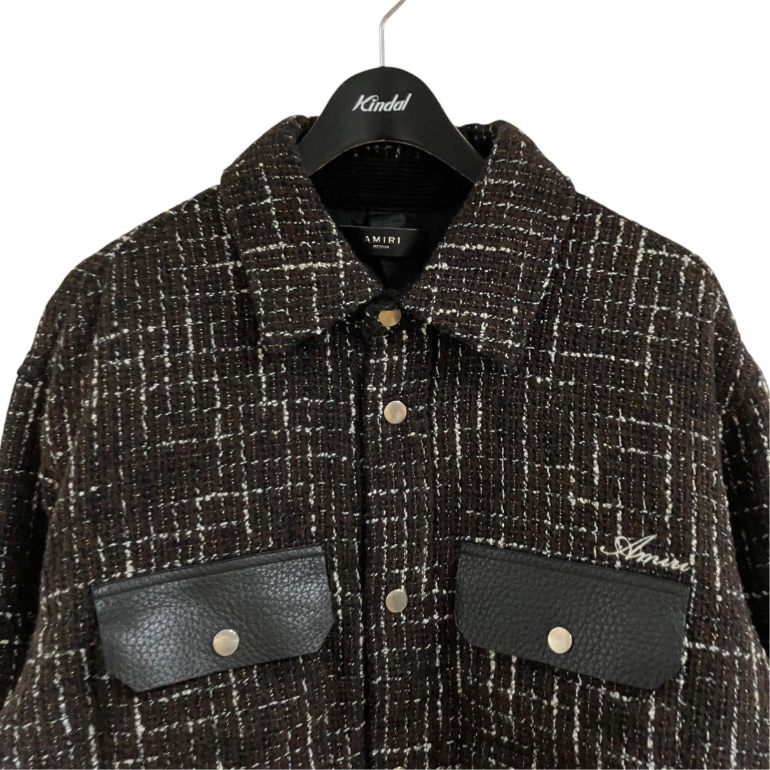 Amiri Tweed Padded Overshirt Jacket Brown (FW22)